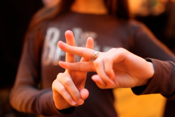 Hashtag with fingers