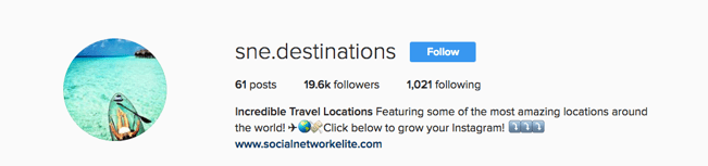 Social Network Elite Travel Account