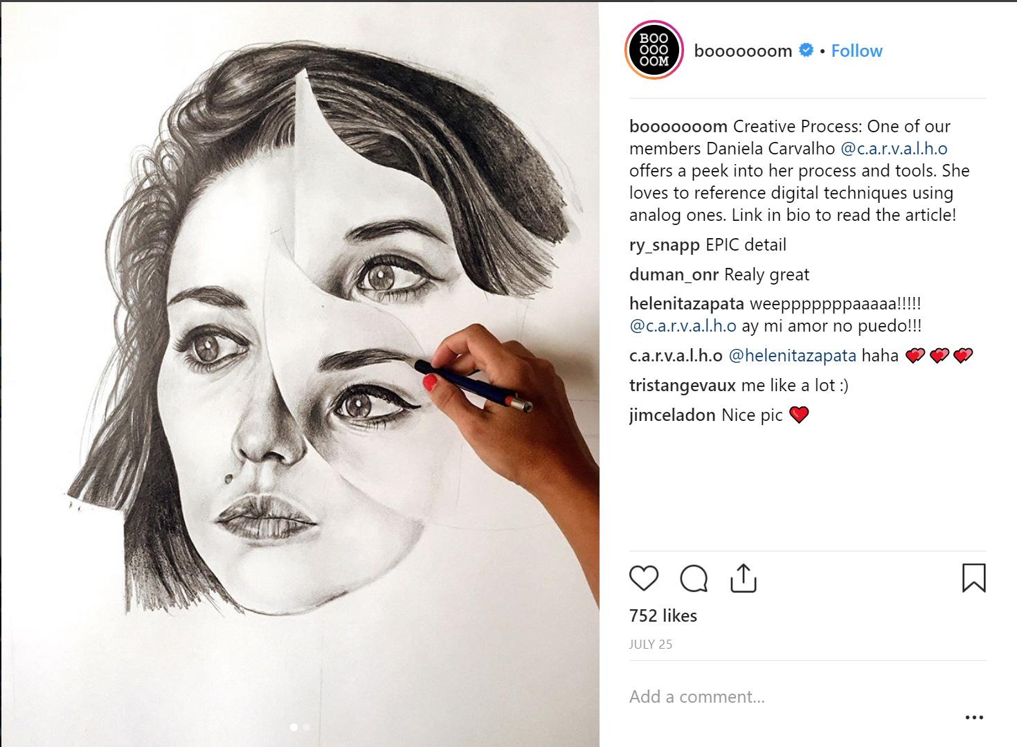 Instagram artist boooooom account